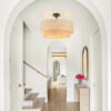 Alynnah 4 - Light  Rattan Dimmable Unique / Statement Tiered Drum Chandelier with Black Adjustable Hardware - Image 4