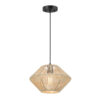 1-Light Bohemian Elegance Woven Pendant Light with Paper Rope Shade